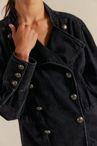 Free People We The Free Imogene Denim Officer Jacket/Black