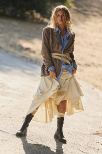 Free People Autumn Promenade Maxi Skirt /Tea Cookie