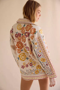 Free People We The Free Avery Embellished Jacket /Pearled Ivory