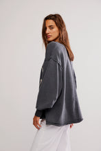 Load image into Gallery viewer, Free People We The Free Venice V-Neck Graphic Sweatshirt/Black Bird