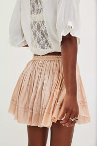 Free People FP One Third Charm Shine Mini Skirt/Blush