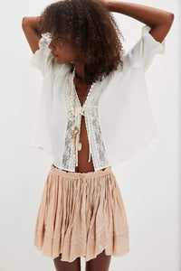 Free People FP One Third Charm Shine Mini Skirt/Blush