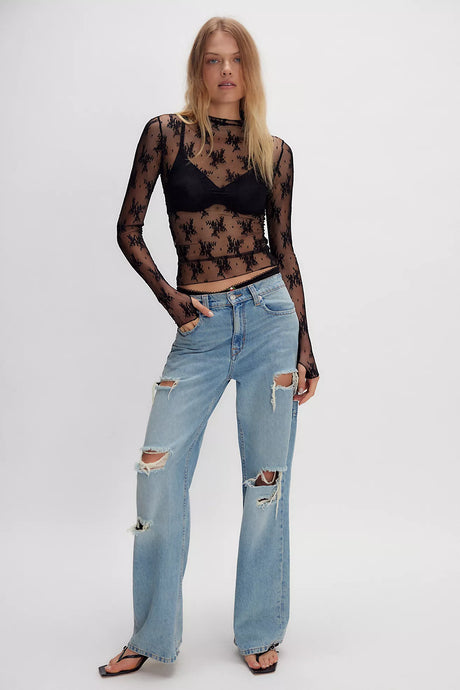 Free People Lady Lux Layering Top/Black