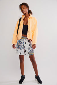 Free People Hit The Slopes Fleece Jacket/Neon Clementine