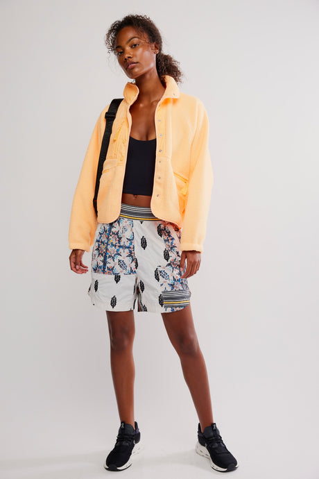 Free People Hit The Slopes Fleece Jacket/Neon Clementine