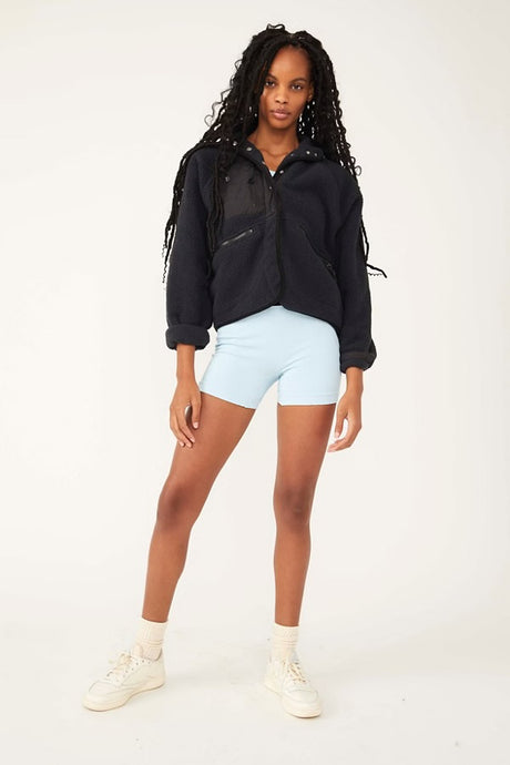 Free People Hit The Slopes Fleece Jacket/Black