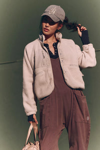 Free People Hit The Slopes Fleece Jacket/Muted Beige