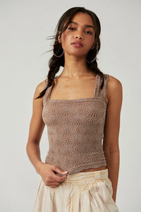 Free People Love Letter Cami/ark Mushroom