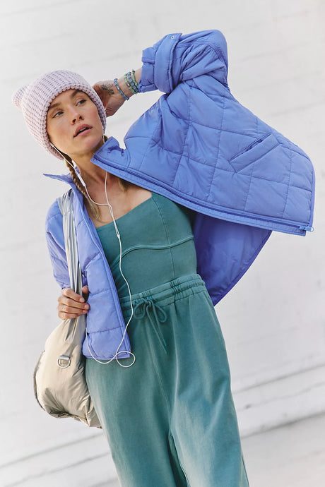 Free People Pippa Packable Puffer Jacket/Blueberry
