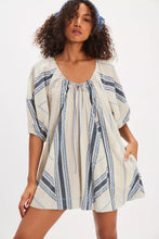 Load image into Gallery viewer, Free People Bop Around Romper/Seaside Stripe Ivory Combo