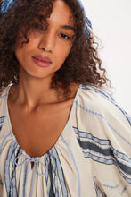 Load image into Gallery viewer, Free People Bop Around Romper/Seaside Stripe Ivory Combo