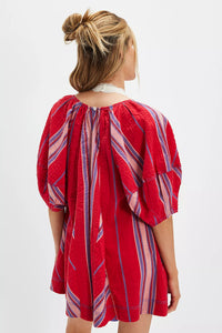Free People Bop Around Romper/Seaside Stripe Red Combo