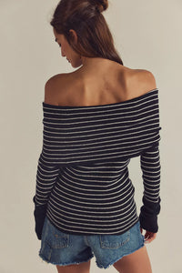 Free People Evergreen Sweater/Black And White Combo