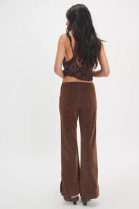 Free People We The Free Glow Up Vegan Suede Pants/Shaved Chocolate
