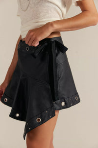 Free People We The Free Cassis Vegan Leather Wrap Skirt/Black