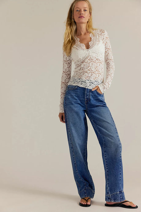 Free People We The Free Stick Around Slim Curve Jeans/Stay For The Morning