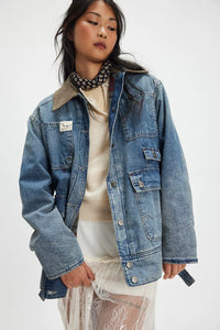 Free People We The Free Sweet Talk Denim Barn Coat/Century Wash