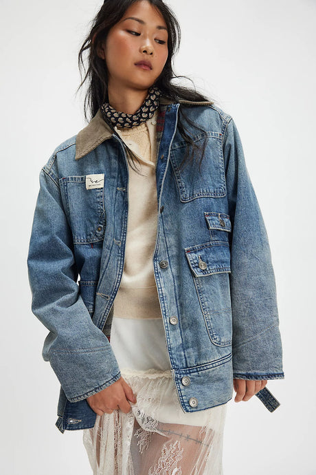 Free People We The Free Sweet Talk Denim Barn Coat/Century Wash