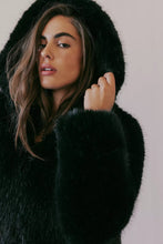 Load image into Gallery viewer, Free People Louder Please Hooded Faux Fur Jacket/Black
