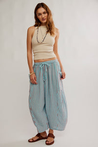 Free People Quinn Striped Pants/Prep Rouge Combo