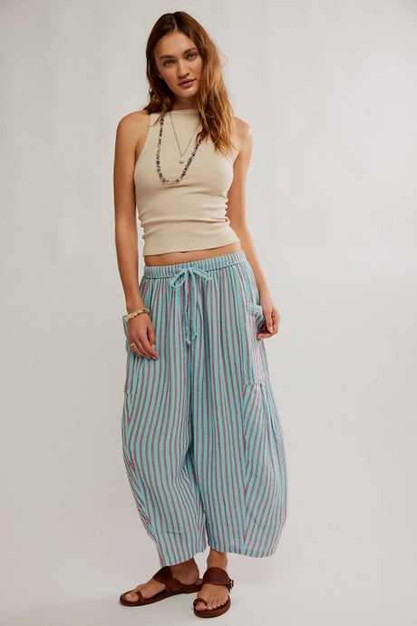 Free People Quinn Striped Pants/Prep Rouge Combo