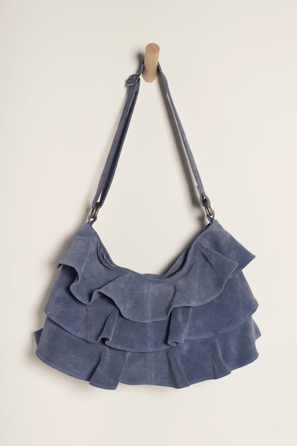 Free Preople Rae Ruffle Shoulder Bag/Slate