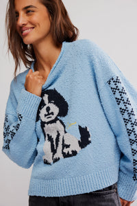 Free People Story Book Sweater/Clear Skies Combo