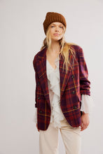 Load image into Gallery viewer, Free People Dean Double-Breasted Blazer/ Plum Combo