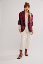 Load image into Gallery viewer, Free People Dean Double-Breasted Blazer/ Plum Combo