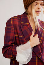 Load image into Gallery viewer, Free People Dean Double-Breasted Blazer/ Plum Combo