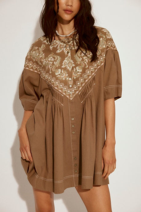 Free People Orson Mini Dress/Army Combo