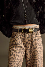 Load image into Gallery viewer, Free People We The Free Good Luck Printed Barrel Jeans/Leopard