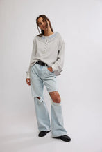 Load image into Gallery viewer, Free People Holly Henley/ Heather Grey Combo