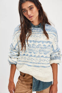 Free People Dani Pattern Sweater/Cloud Combo