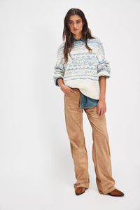 Free People Dani Pattern Sweater/Cloud Combo