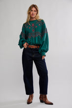 Load image into Gallery viewer, Free People Holly Long Sleeve Knit Top/Green Combo