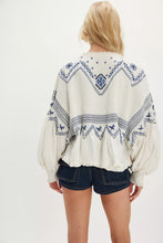 Load image into Gallery viewer, Free People Holly Long Sleeve Knit Top/Eggnog Combo