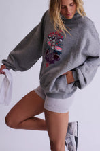 Load image into Gallery viewer, Free People On Your Mark Logo Mock Neck Pullover/Heather Grey Combo