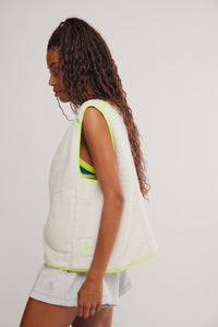 Free People Mountain High Fleece Vest/ivory
