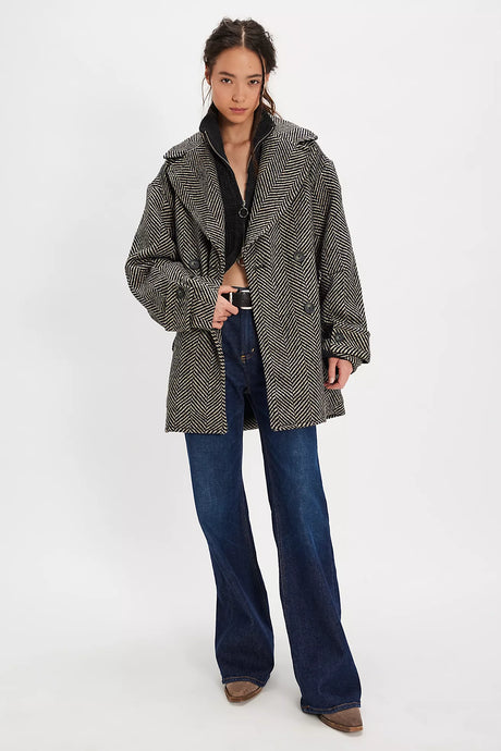 Free People Ari Wool Peacoat/Black