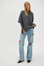 Load image into Gallery viewer, Free People Margot Sweater Tee/Charcoal Heather