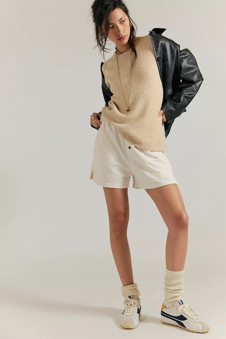 Free People Margot Sweater Tee/Pearl Melange
