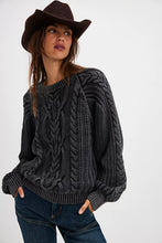 Load image into Gallery viewer, Free People Frankie Cable Sweater/Black