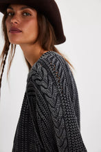 Load image into Gallery viewer, Free People Frankie Cable Sweater/Black
