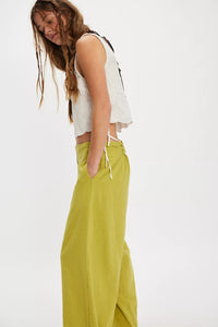 Free People Demi Cotton-Linen Pants/Palma