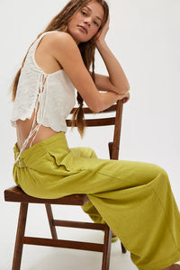 Free People Demi Cotton-Linen Pants/Palma