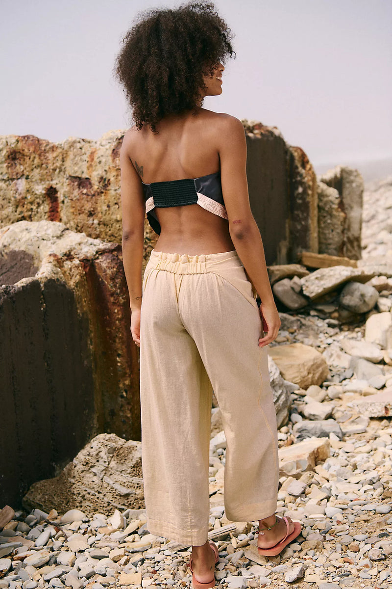 Free People Demi Cotton-Linen Pants/Pale Peach – Thecottageboutique