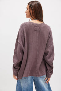 Free People We The Free Dawson Pocket Thermal/  Chocolate Grape