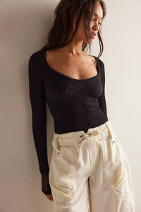 Free People Dynamic Duo Long Sleeve/Black