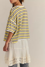 Load image into Gallery viewer, Free People We The Free Clean Rugby Tee/Yellow Combo